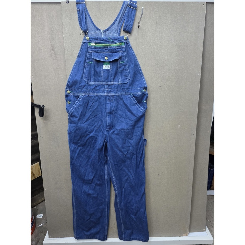 Liberty Bib Overalls Mens 36x30 Blue Denim Carpenter Workwear New